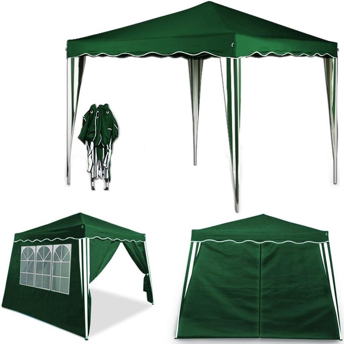 Vouwtent met zijpanelen - Partytent luifel - Feestelijke bijeenkomsten - Inclusief draagtas - 3x3 meter - Geel