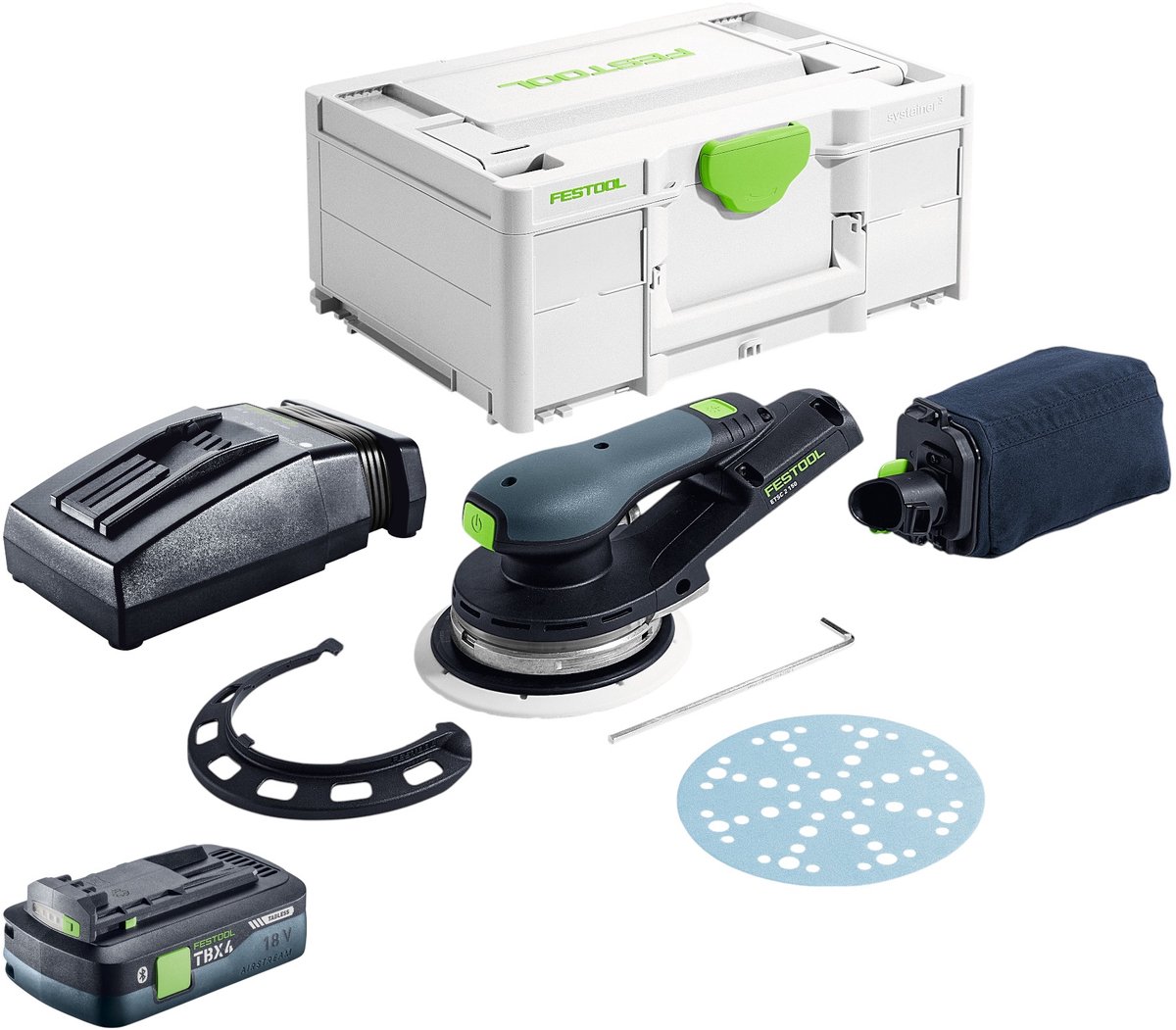 Festool ETSC 2 150-Basic accu-excentrische schuurmachine 18 V 150 mm borstelloos + 1x accu 4,0 Ah + oplader + Systainer