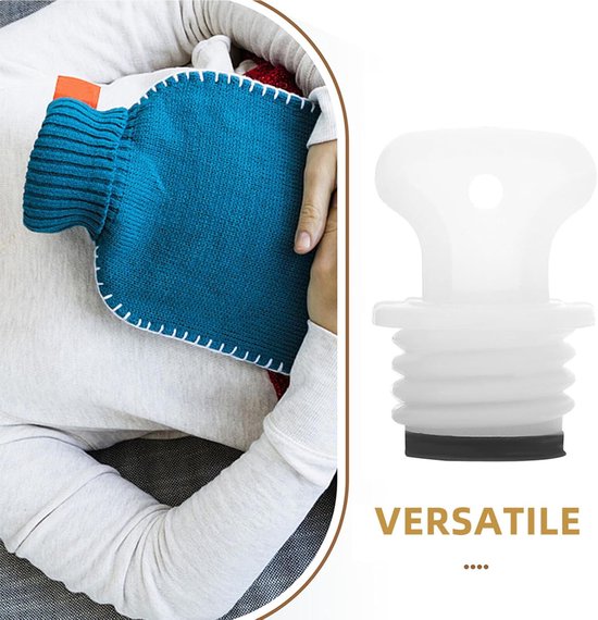 Kruik Stoppers - Warmwaterzak Deksels - Winter Comfort - Lekvrij Ontwerp - 10 Stuks - Wit van Merkloos — afbeelding 5