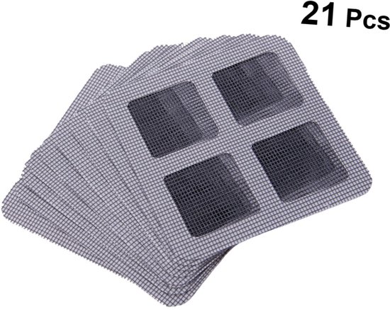 Reparatietape Raam - Horren Reparatie - Gaten Dichten - Zelfklevend - 21 Stuks - Zwart van Merkloos — afbeelding 2