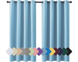 MENGH Opaque Blackout Curtains, Blackout Curtains, Premium Quality, Cold Protection for Decoration, Christmas, Sky Blue, Pack of 1, 280 x 160 cm (H x W)