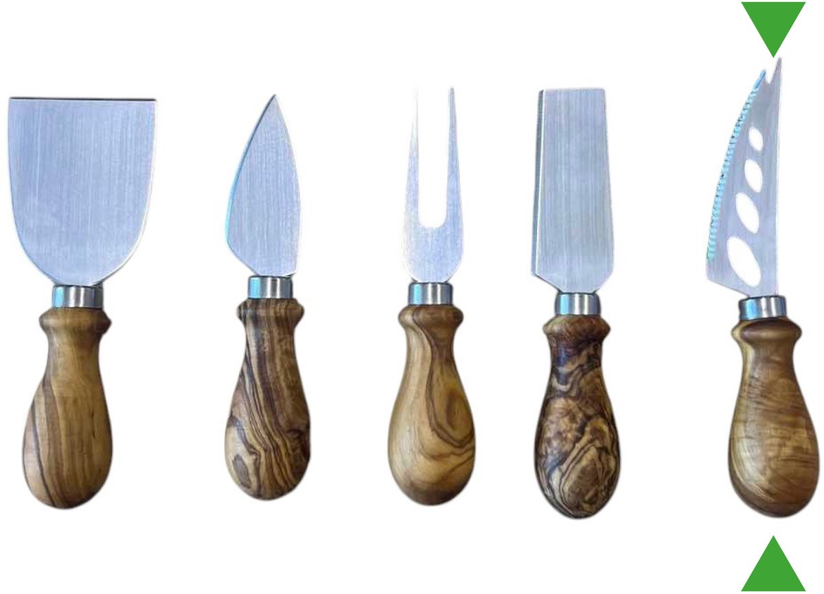 Rizes Wood - Pure Olive Wood - Kaasmesje met olijfhouten handvat - Olijfhout - Kartel - Kaas - Cadeautip - Duurzaam!
