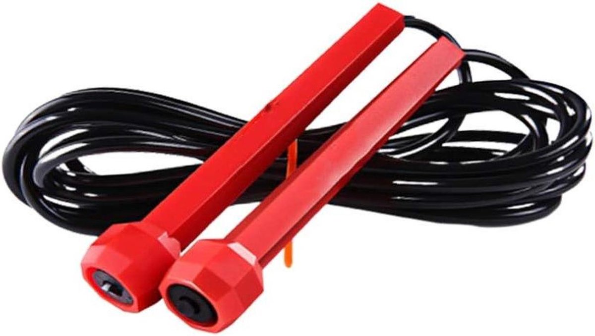 Springtouw - Fitness Touw - Cardio Training - Slijtvast Handvat - 300 cm - Rood