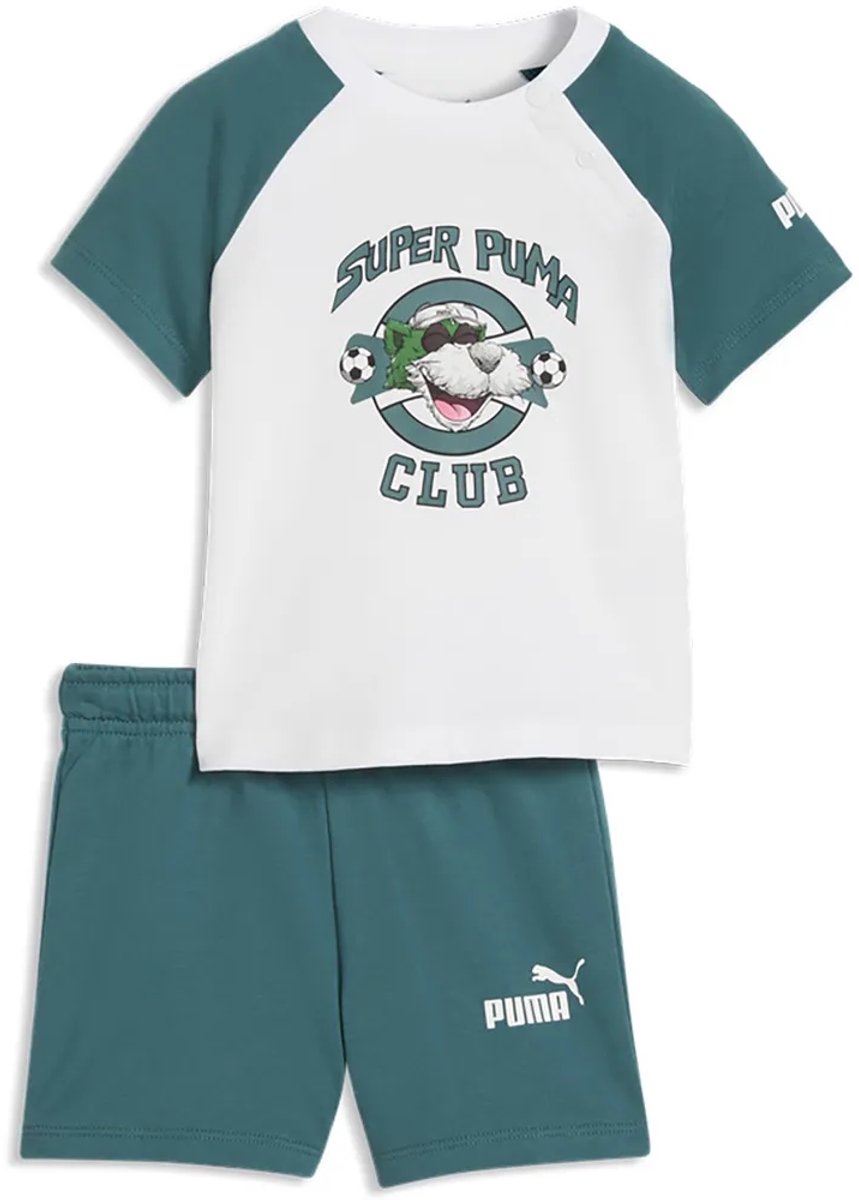 Puma Minicats Super Korte Mouw Set 3-4 Years Jongen Wit
