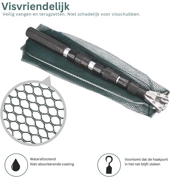 HEZIVO® Schepnet Vissen - Visnet Telescopisch - Landingsnet Opvouwbaar - Uitschuifbaar 1,5m van Merkloos — afbeelding 5