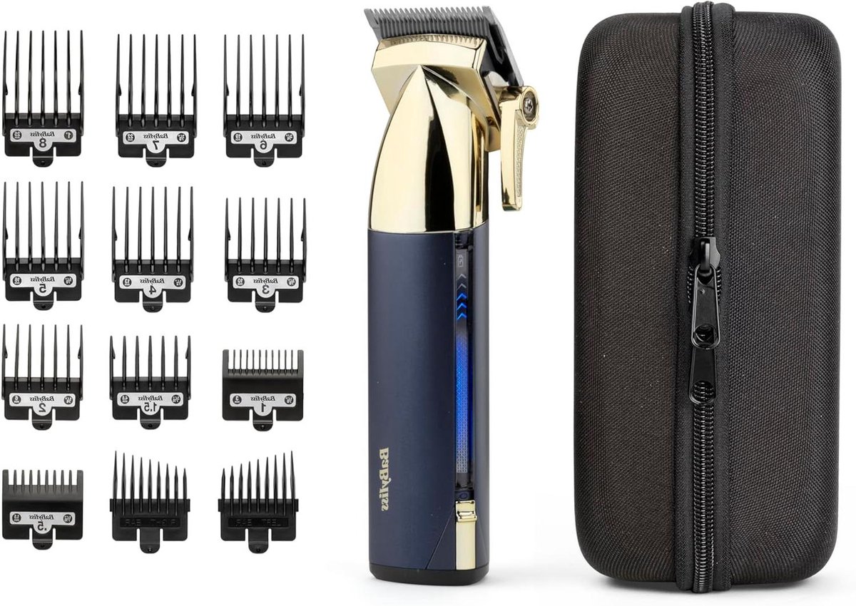 Metalen Tondeuse - Haartrimmer Set - Professioneel Knippen - Japanse Stalen Messen - 3 Uur Gebruik - Goud Blauw