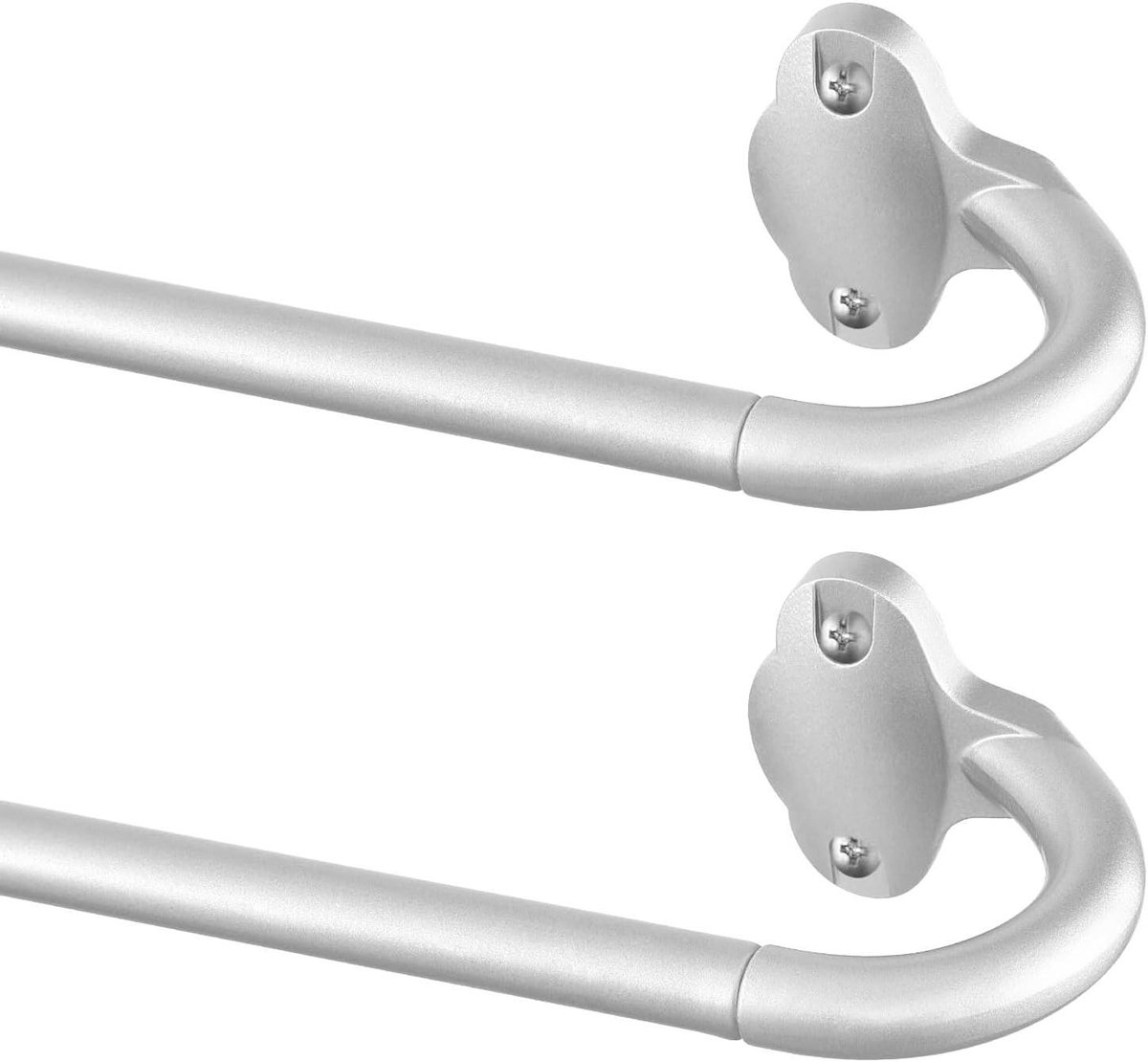 Verduisterende Gordijnroedes - Verstelbare Roedes - Kamer Verduisteren - Onzichtbaar Gebogen Design - 71-122 cm - Zilver