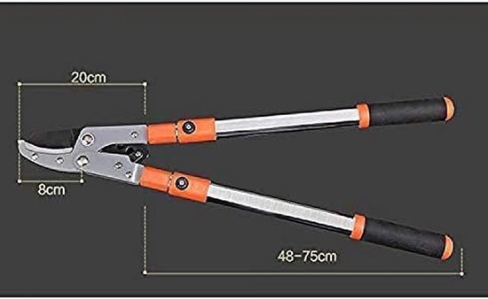 Telescopische Snoeischaar - Uitschuifbare Tuinschaar - Takken Snoeien - Smart Cutting Systeem - 48-75 cm - Grijs — afbeelding 2
