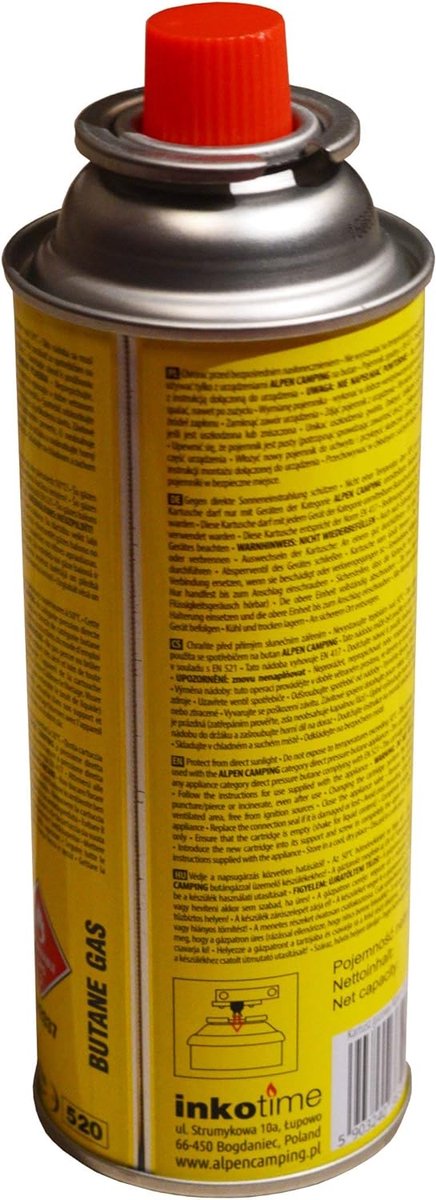 Gascartouches - Universele gasbus - Kamperen en buiten koken - Met ventiel - 400 ml - Aluminium — afbeelding 4