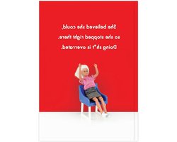 Brainbox Candy Bold & Bright - Hilarisch grappig A5 notitieboek - 'Ze geloofde dat ze kon' - Perfect gebonden - Feint gevoerd - Brutale cadeaus voor haar - Vrouwen Vrienden Vrouw Vriendin - Verkocht