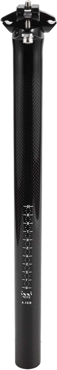 Koolstofvezel fietszadelpen 31,6 x 400 mm, schokdempende zadelbuis voor optimale rijervaring en comfort
