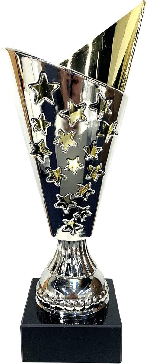 Trofee Beker - Prijs Beker - Wedstrijd Beloning - Modern Design - 9 Inch - Zilver
