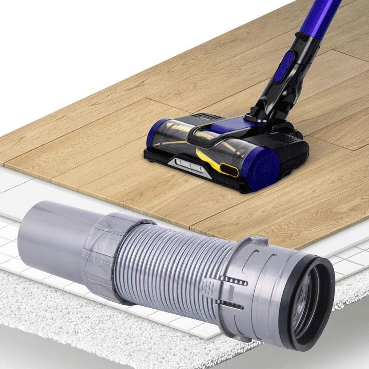 Stofzuigerslang Vervanging - Flexibele Buizen - Huis Reinigen - Vergroot Bereik - 20 cm - Zwart