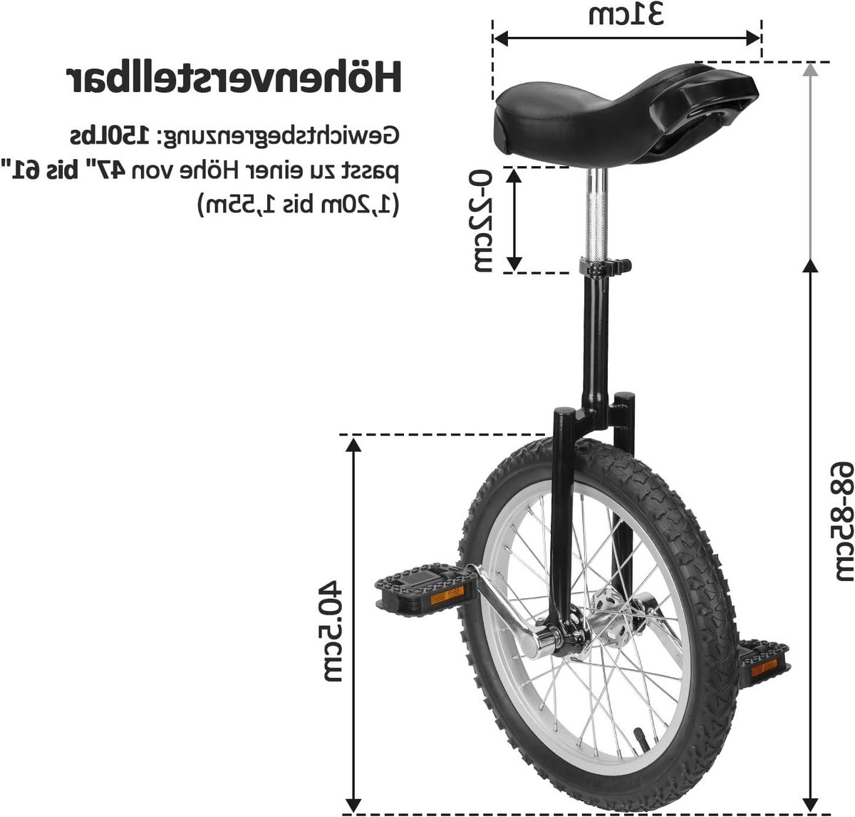 Eenwieler - Balansfiets - Balans Oefenen - Verstelbaar Zadel - 16 Inch - Zwart
