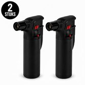 Stormaansteker 2 Stuks – Jet Flame Aansteker – Gasbrander Navulbaar – Crème Brûlée Brander – Torch Aansteker – BBQ Aansteker – Windproof – 3 Verschillende Kleuren