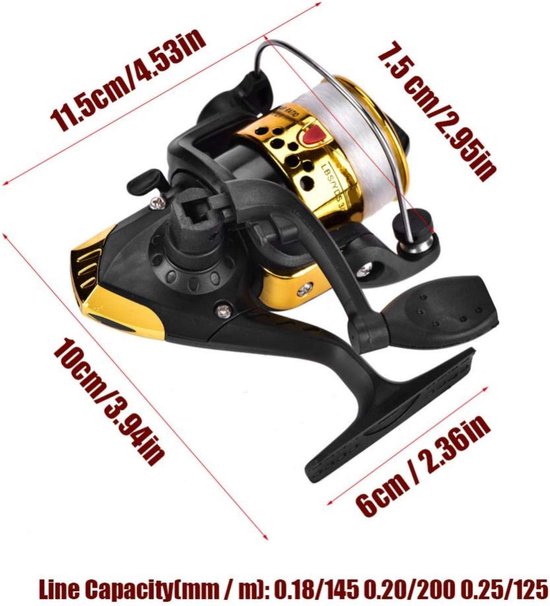 Type Spinning Wheel Fishing Reel met 5.1:1 Gear Ratio voor Korte Zeehengels en Bootvissen, Ideaal voor Meer- en Zeevisserij van Merkloos — afbeelding 3