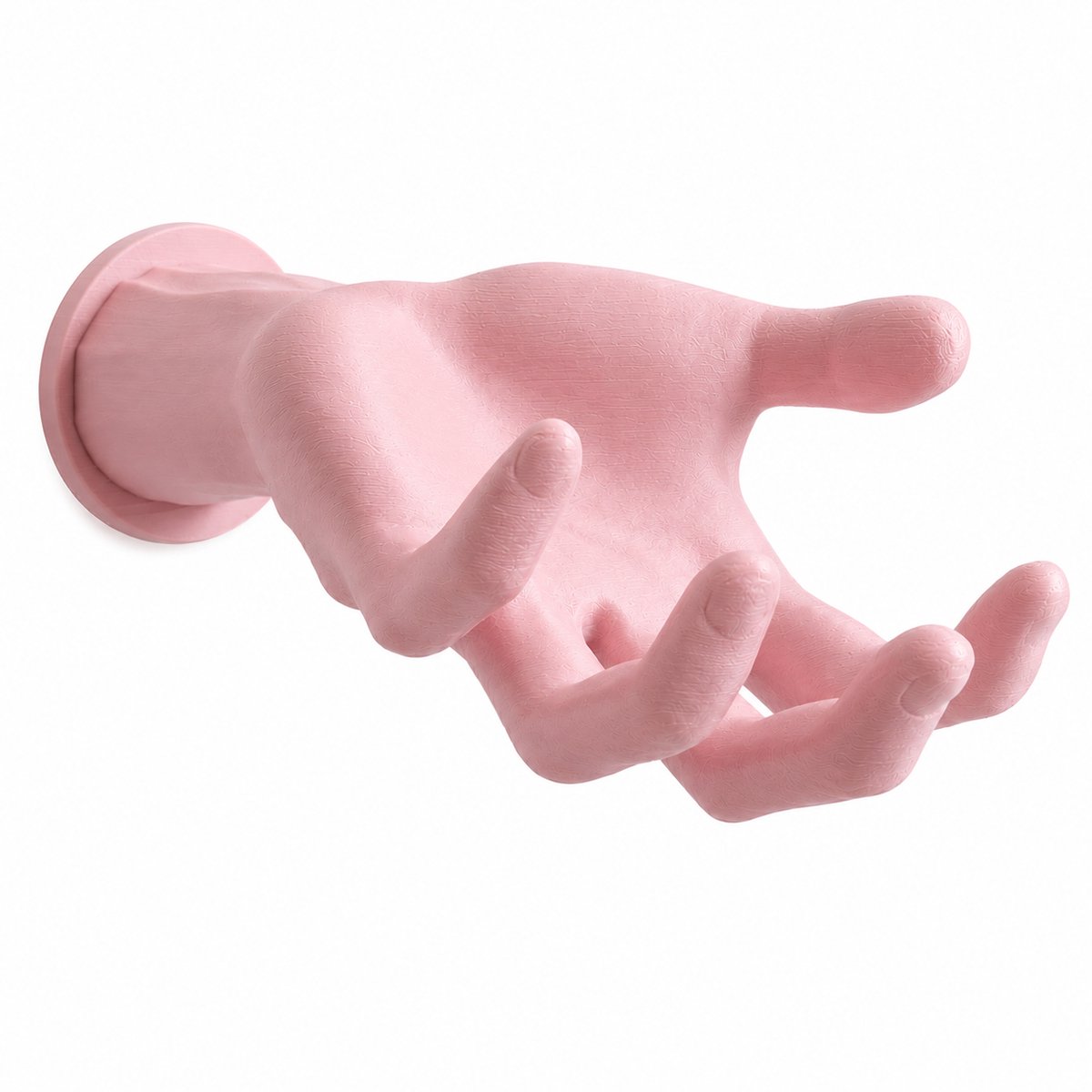 Decoratieve Hand Wandhaak Voor Aan De Muur - Moderne Kapstokhaak Voor Jas En Tas - Unieke Wanddecoratie Voor Hal Woonkamer Slaapkamer En Kantoor - 10 X 15 CM - Roze