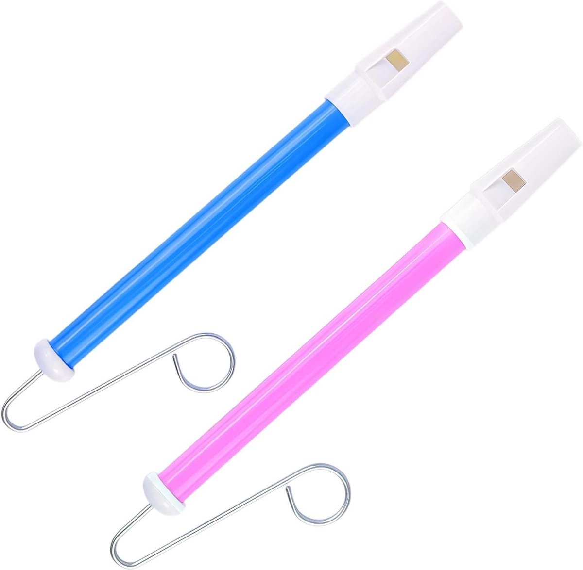 Slide fluit instrument - Glijfluit speelgoed - Muziek maken - Gladde overgang tonen - 2 stuks - Roze en blauw