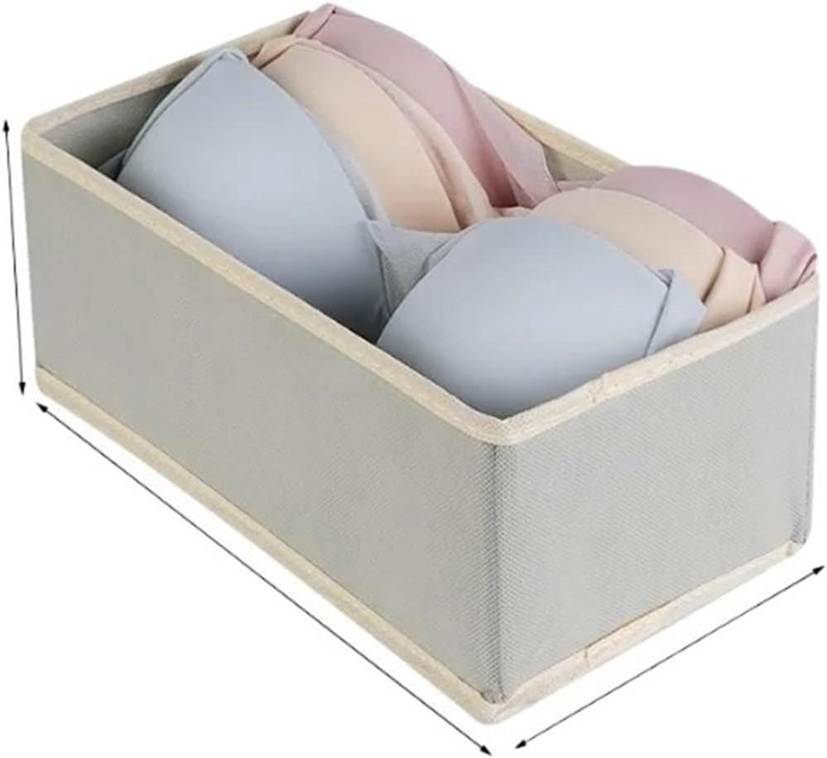 Ondergoed Organizer 3 stks/1 set Ondergoed Opbergdoos Opvouwbare Niet-geweven Zes-delige Set (Lichtgrijs-M)