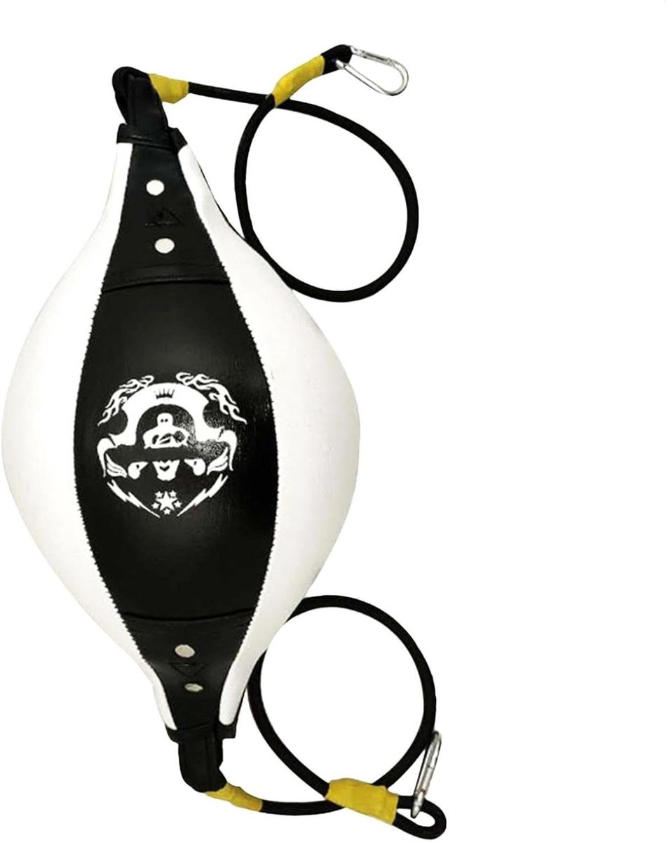 Boksbal - Trainingstas - Bokstraining Verbeteren - Duurzame Zware Constructie - 38 x 18 cm - Zwart en wit