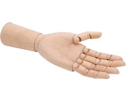 FLEXMAN Houten Handmodel, 11,8 Inch Houtkunstenaar Tekenpop Gelede Mannequin Met Houten Flexibele Vingers Voor Schetsen Tekenen Schilderen Thuiskantoor Bureau Decoratie