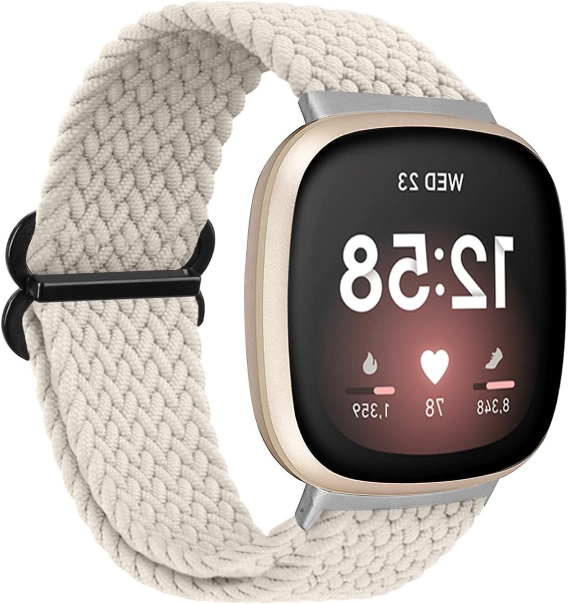 Verstelbare Sportband van Nylon voor Fitbit Versa 3 en Fitbit Sense, Ademend en Comfortabel, Geschikt voor Vrouwen en Actieve Lifestyle