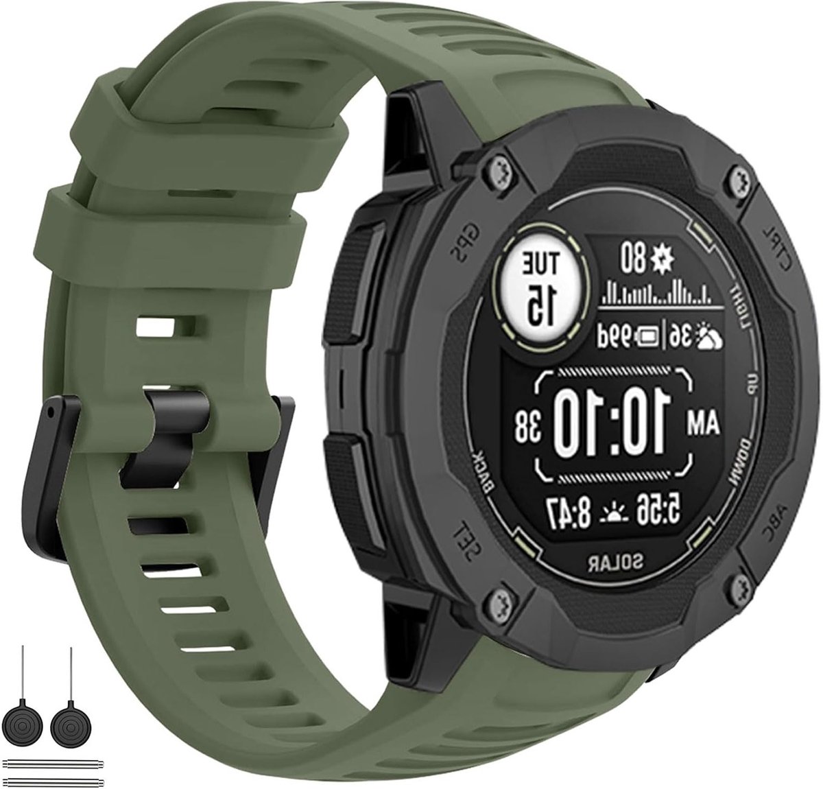 Herenarmband voor sport en outdoor activiteiten, geschikt voor Garmin Instinct 2X Solar, duurzaam en verstelbaar