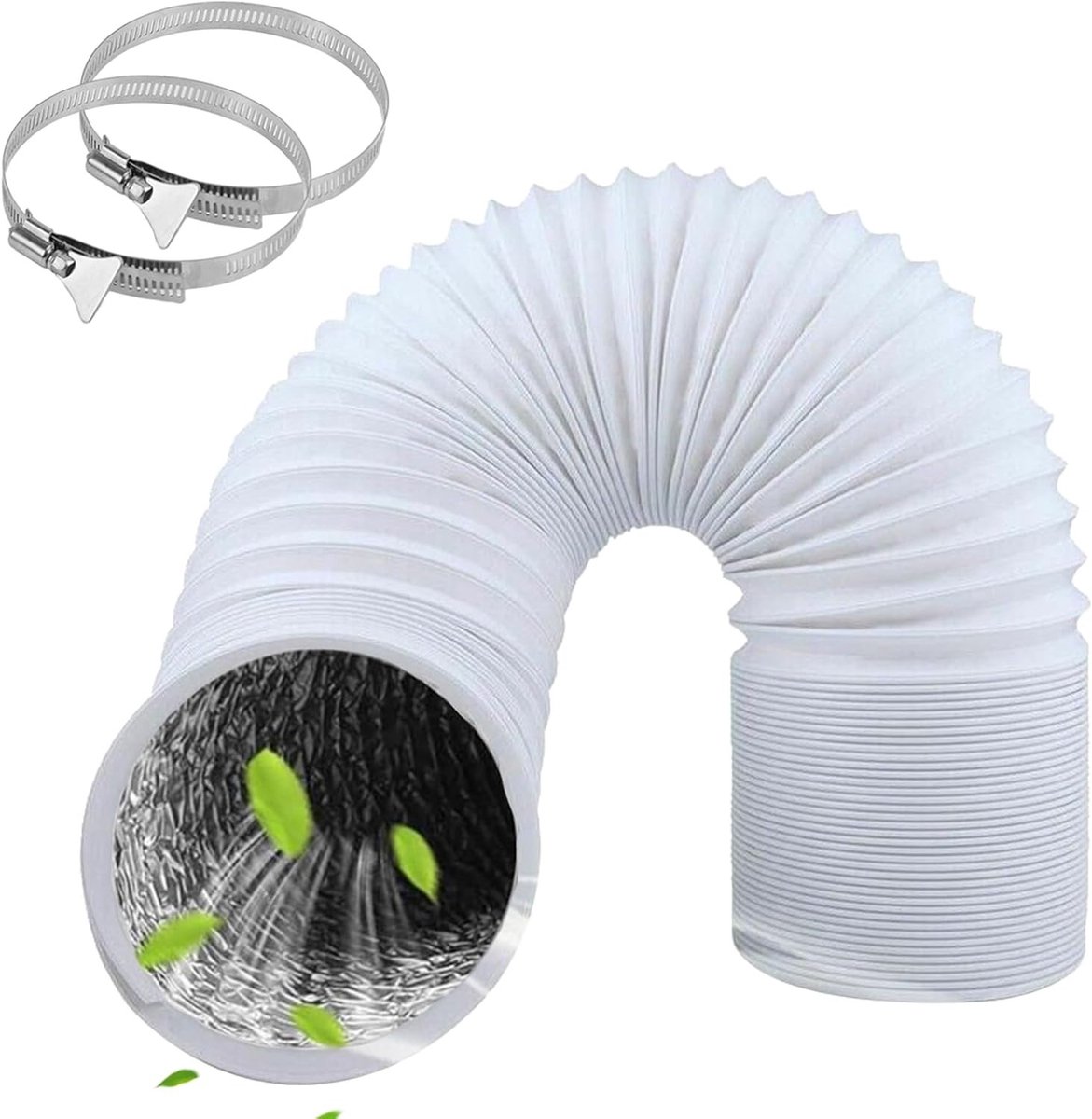 Flexibele PVC afvoerslang 125 mm, 6 m - ideaal voor airconditioning en afzuigkappen