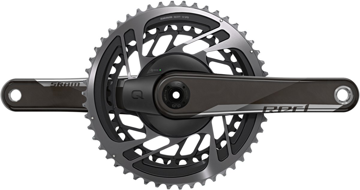 SRAM RED AXS Quarq D1 Powermeter Crankset 46-33 tanden DUB, zwart Pedaalarmlengte 175mm