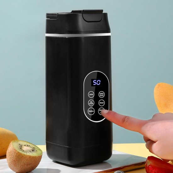 KZQ Draagbare Smoothiemaker Met Digitaal Display Zwart Usb Oplaadbare Fruitmixer En Blender Voor Smoothies Fruit En Groenten van Merkloos — afbeelding 4
