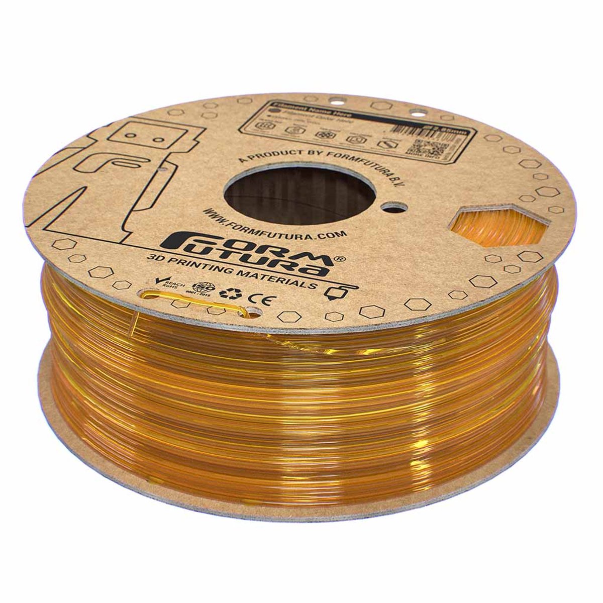 FormFutura EasyFil ePETG Filament - 1.75 mm - Transparent Yellow - 1000 gram
