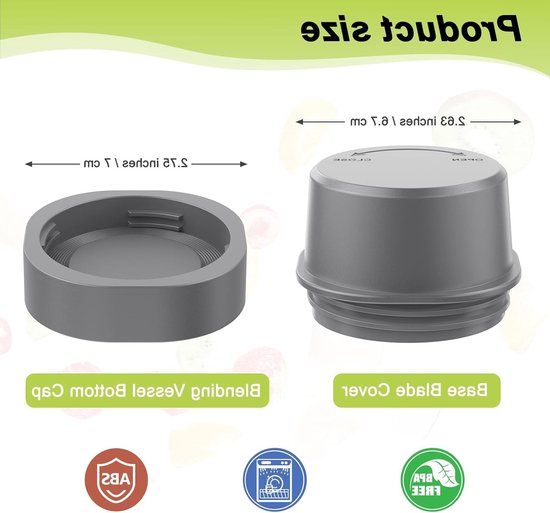 Vervangende Mesbescherming en Deksel Kit voor Draagbare Blender - Accessoires voor Ninja Blenders BC151/BC100 Series, Perfecte Pasvorm en Duurzaam Plastic van Merkloos — afbeelding 5