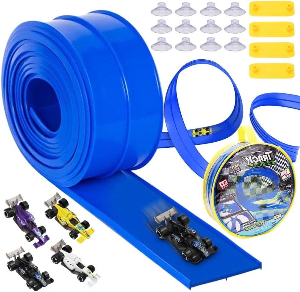 Kinder Racebaan - Autobaan Set - Creatief Spelen - Met Loopings - 4.5 Meter - Blauw