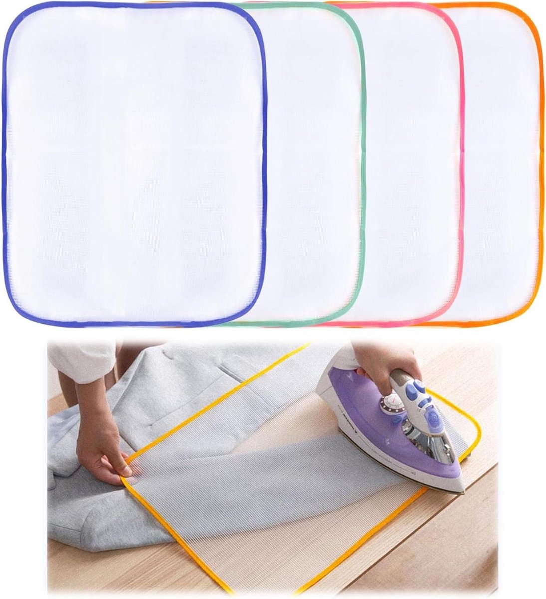 Strijkdoek Set - Beschermend Gaas - Kleding Strijken - Hittebestendig Polyester - 60x40 cm - Willekeurig
