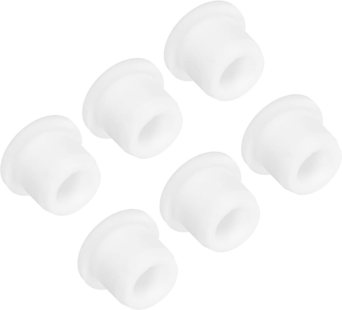 Rubberen T-stoppen - Afsluitdoppen Gaten - Oppervlakte Beschermen - Hoge Temperatuur Bestendig - 6 Stuks 13 mm - Wit