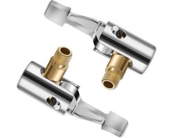 Ventieladapter Set - Luchtpomp Adapter - Banden Oppompen - Lekvrij Design - 2 Stuks - Zilver Geel