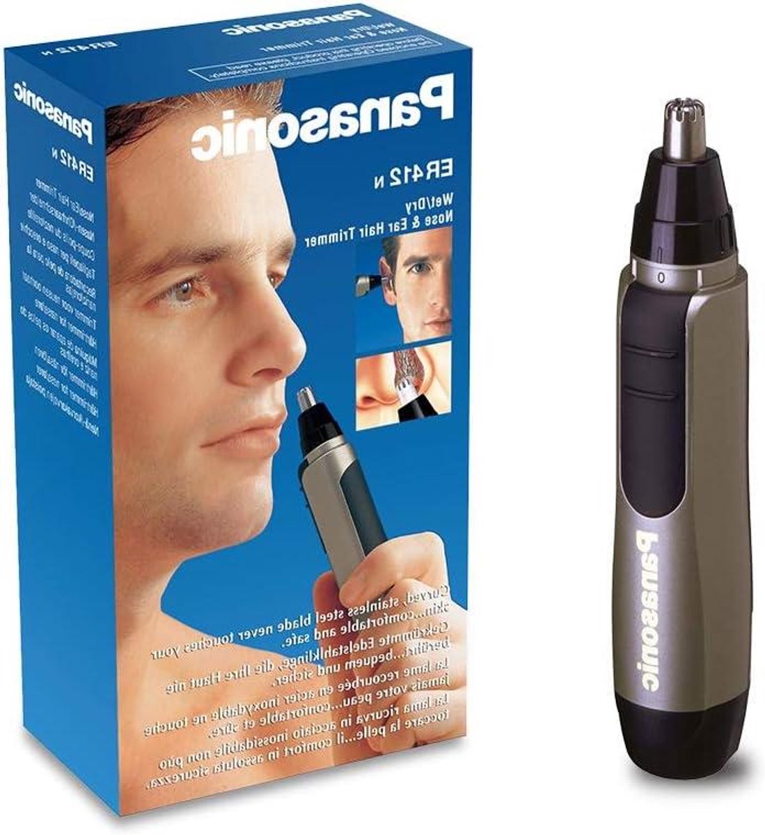 Neus en oor trimmer - Gezichtsverzorging - Haren verwijderen - Veilig roestvrij staal - 16.1 cm - Zwart