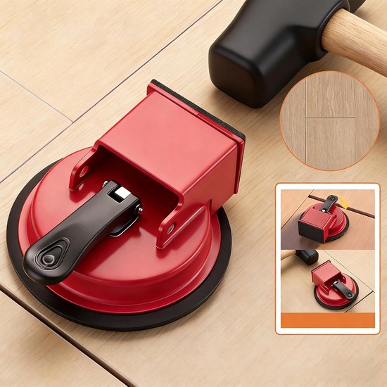 Laminaatvloer Gereedschap - Vloer Zuignap Tool - Kieren Repareren - Sterke Zuigkracht - 12x4 cm - Rood van Merkloos — afbeelding 2