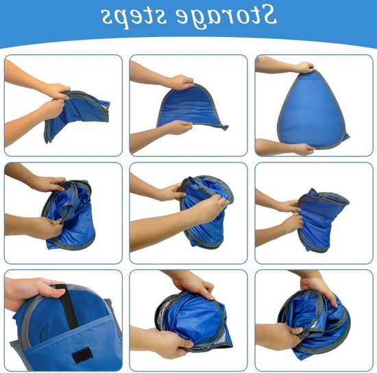 Mini Strandtent - Pop-up Tent Hondentent - Zonwering Buiten - Draagbare Hoofdsteun - 80 x 65 x 55 cm - Blauw van Merkloos — afbeelding 4