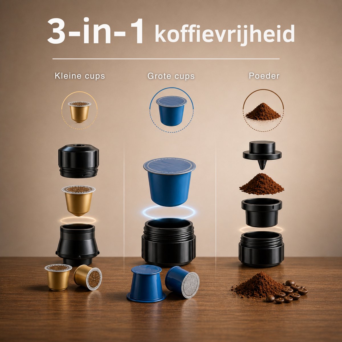Draagbare koffiemachine - Verwisselbare Accu + 1 extra accu - 20 Bar - Inclusief Beschermhoes - 150 ml - 7500 mAh - Draagbaar koffiezetapparaat - Cups & Gemalen Koffie - Camping & Reizen - Espresso & Lungo - Seltrix - Zwart — afbeelding 7