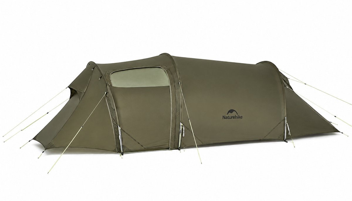 Naturehike® Opalus UL 3 – 3-persoons ultralichtgewicht tent met voortent – 4-seizoenen tunneltent – 15D 1500MM – Waterdichte trekkerstent & backpack tent – Olijfgroen