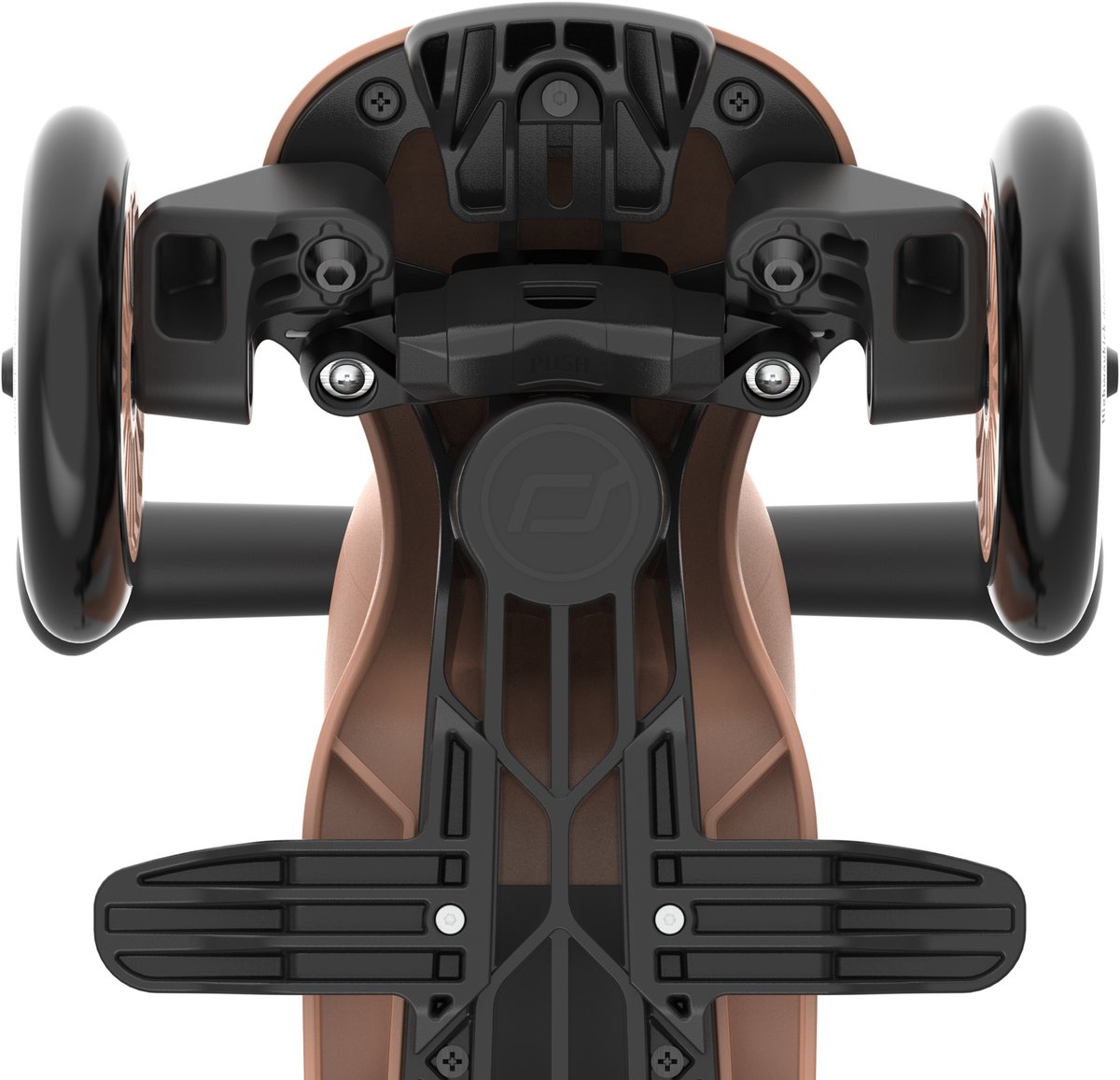 Scoot & Ride Highwaykick 1 Push & Go - 2-in-1 Kinderstep met duwstang - Step & Loopfiets 2-in-1, 3 wielen - Duwstang 3 hoogtes, afneembare voetsteunen - 1-5 jaar, max 20/50 kg - Mocha — afbeelding 9