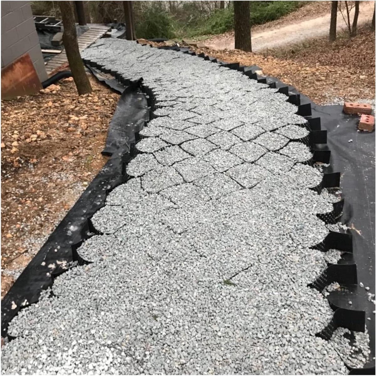 Grondraster - Tuingrind raster - Opritten Stabiliseren - Schaalbaar ontwerp - 5 x 5 m - Zwart