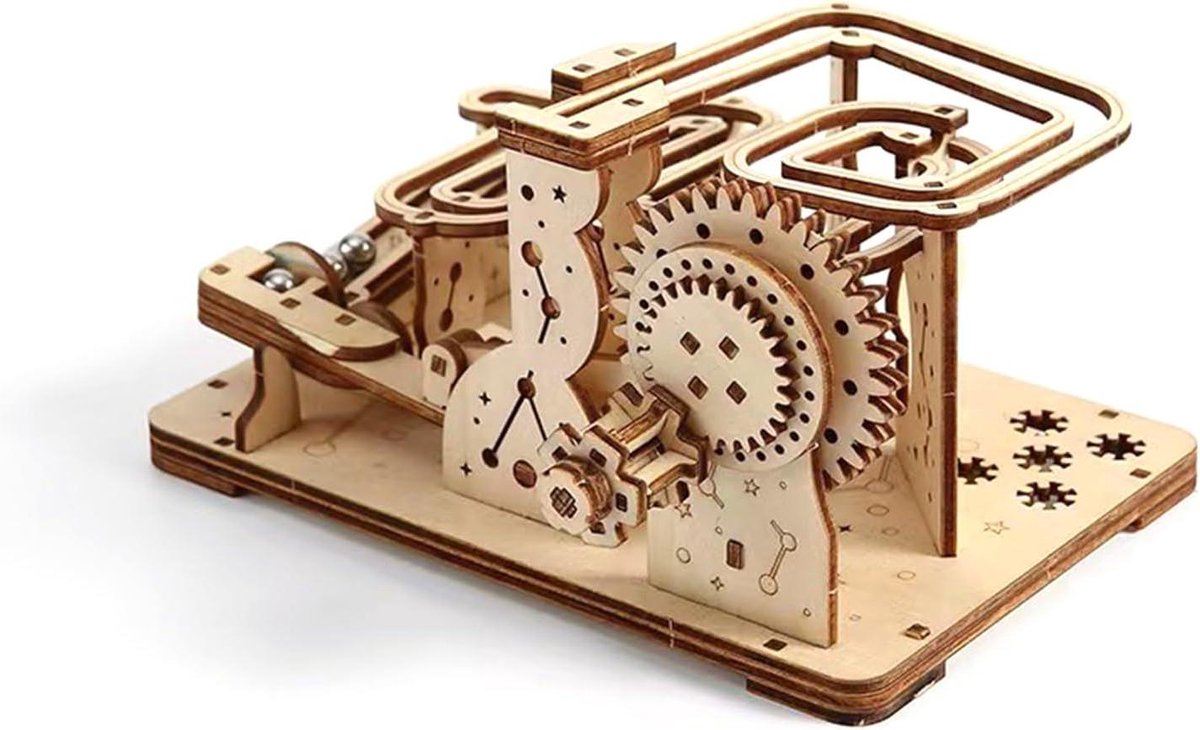 Marble Track 3D Wooden Puzzle, Handheld Marble Track Model Kits Self Assemble Mechanical Jigsaw Puzzle, with Roller Balls, DIY Gift