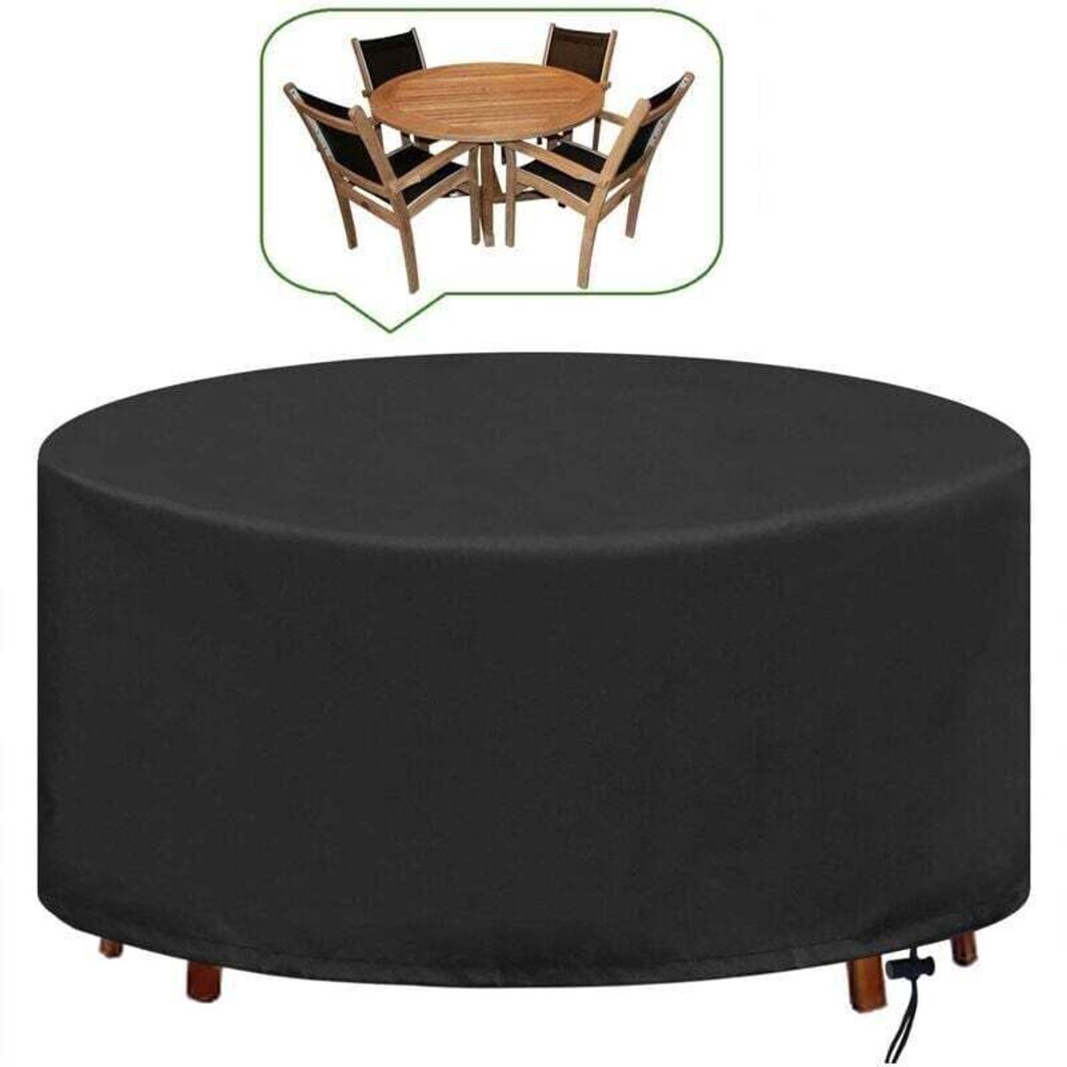 Ronde tuintafelhoes, waterdicht, UV-bestendig, stevig en duurzaam, gemaakt van Oxford-stof, Ø128 x 71 cm.