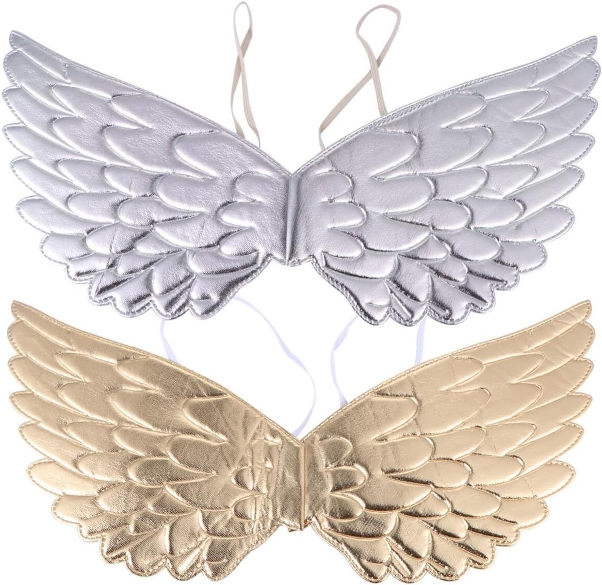 Set van 2 Cosplay Party Vleugels voor Kinderen - Creatieve Kostuumaccessoires voor Unicorns, Engelen en Feestjes - Zilveren en Gouden Butterflies voor Halloween en Verkleedpartijen