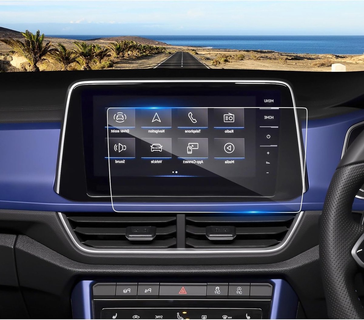 Navigatie Beschermfolie voor VW T-ROC 2018-2024, 9H Krasbestendige Tempered Glass, Schermbeschermer voor GPS en Navigatiescherm (9.2 Inch)