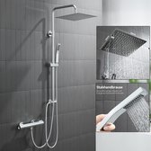 Auralum Max Douchesysteem - Regendouche Ø 30 cm - Met Vierkant Handdouche - Doucheset - Verstelbare Hoogte 72-110 cm - Regendoucheset - Waterbesparend - Chroom