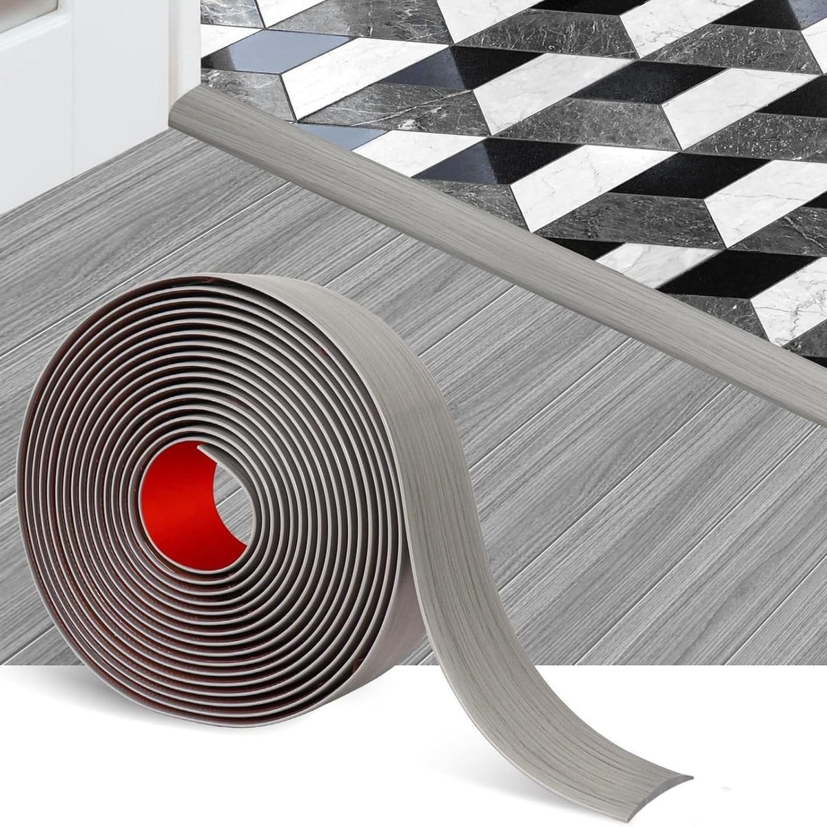 Zelfklevende Vinyl Vloerovergangsstrip van 2m, Laminaatvloer Strip, Drempelroede voor Vloe