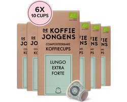 De Koffiejongens - geschikt voor Nespresso - Lungo Extra Forte - 100% biologische koffie - 60 composteerbare koffiecups